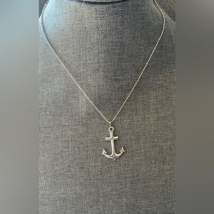 Artisan Italy 925 Anchor Pendant Necklace Italian Chain Ball 925 Nautical Sailor